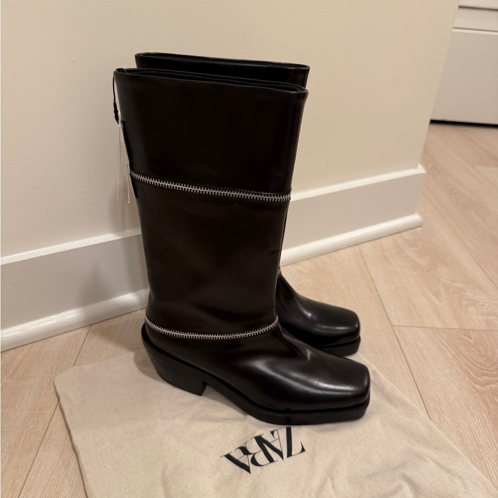 Zara leather boots